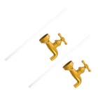 2 Pcs Outdoor Water Decoration Floating Tap Fountain Faucet for Pond