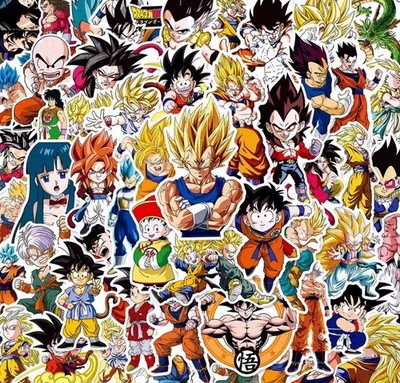 50 Assorted Dragon Ball Z GT Character Decal Sticker Pack ~ FREE SHIPPING