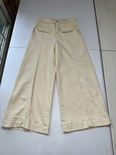 Pilcro Anthropologie 27 Wide Leg Cropped Utility Jeans High Rise Black