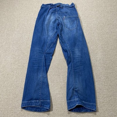 Levis Engineered Jeans Herren 26x32 Mittelblau Regular Twisted Denim Schnalle hinten