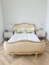 Antique French Corbeille Upholsted Double Bed