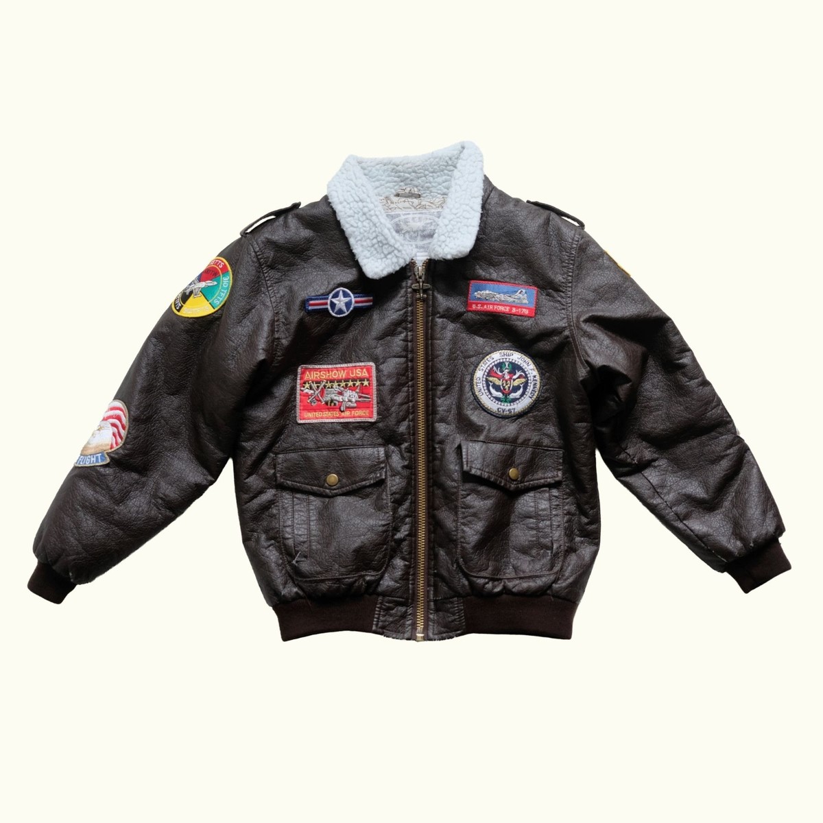 VTG 90s 80s RETRO BOMBER FLIGHT JACKET US MILITARY PATCH UP AND 