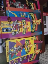 Six Mighty morphin' power rangers activity and coloring Honey Bear books 1994.