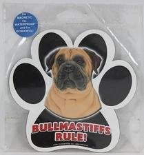 Bullmastiffs Rule! 5" Waterproof Dog Paw Print Magnet