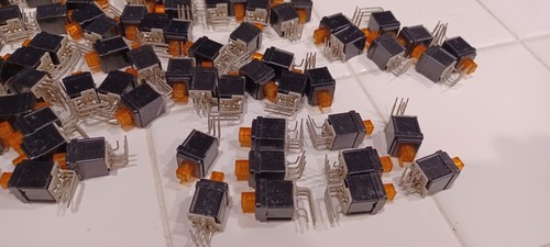 10 Lot Shurter Lamped Mom Switch Right Angle Amber 0041.8946.1337 Push Button   - Picture 3 of 5