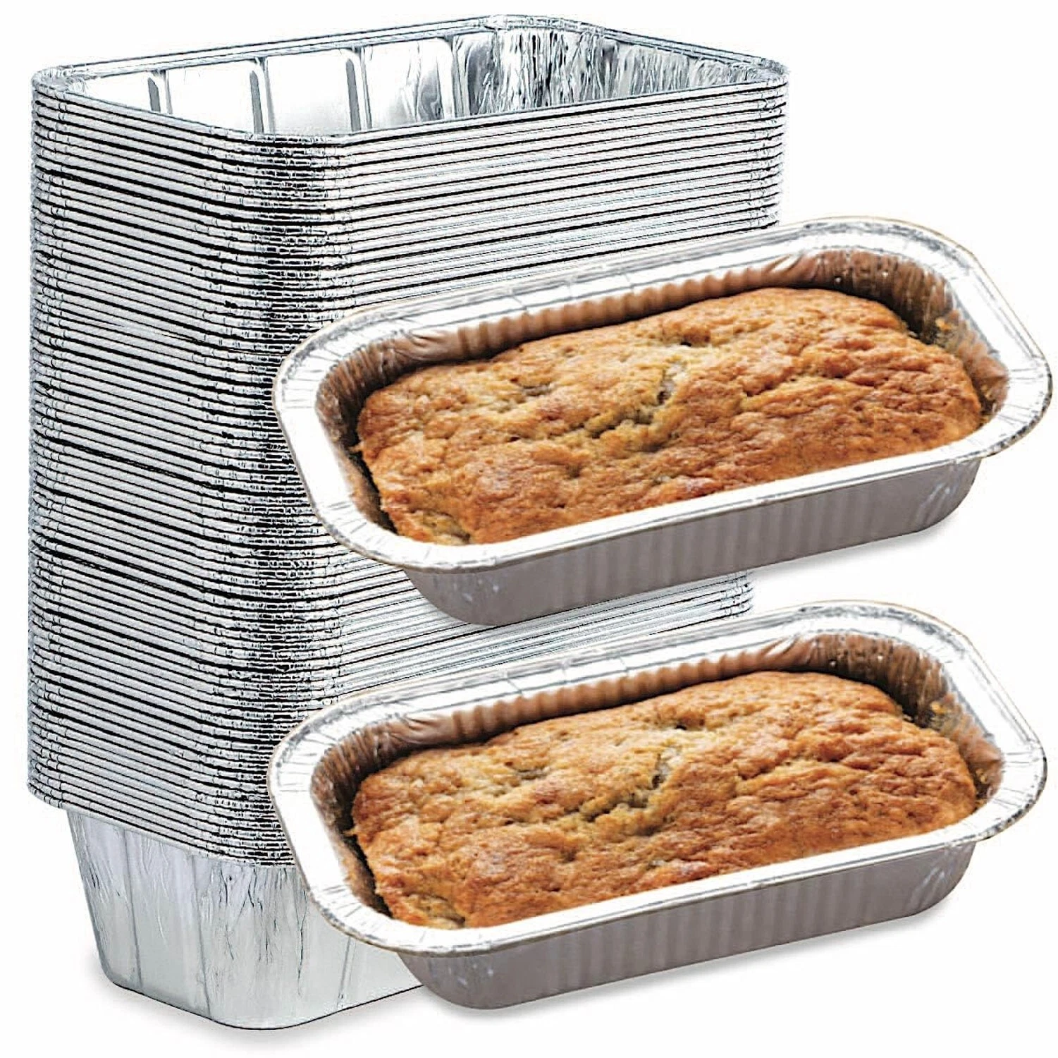 Spare Essentials 2Lb Foil Bread Pans for Baking (65 Pack) Disposable Bread Pa...
