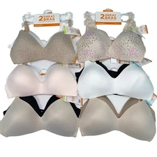 Warner's Bra Wirefree Padded Seamless Cup Shaping Comfort TWO 2 TShirt Bras 4001