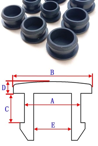 Snap-On Hole Plug Black Silicone Rubber Taper Blanking Pipe End Cap 2.5mm-50.6mm - Picture 2 of 7
