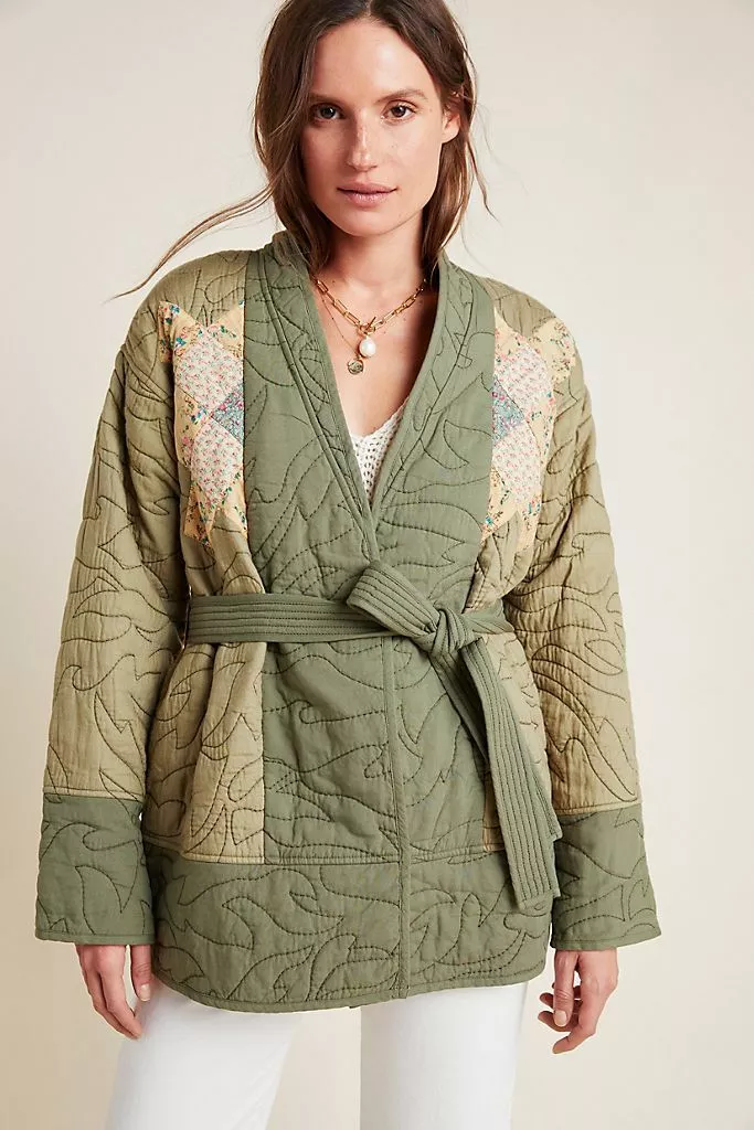 Anthropologie quilted kimono jacket sales