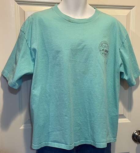 Camiseta Para Hombre L.A. LA Gear Vintage XL Turquesa Azulada Aqua Años 80 Años 90 EE. UU. *Defectos* - Imagen 15 de 20