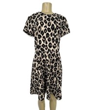 Eliza J Size 8 Women Animal Print Short Sleeve Fit Flare Dress Back Zipper PS11