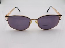 Vintage Harve Bernard HB4330 Black Gold Metal Oval Sunglasses FRAMES ONLY