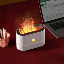 250mL Essential Oil Diffuser, Simulation Flame Mi 3D Flame Mist Air Humidifier