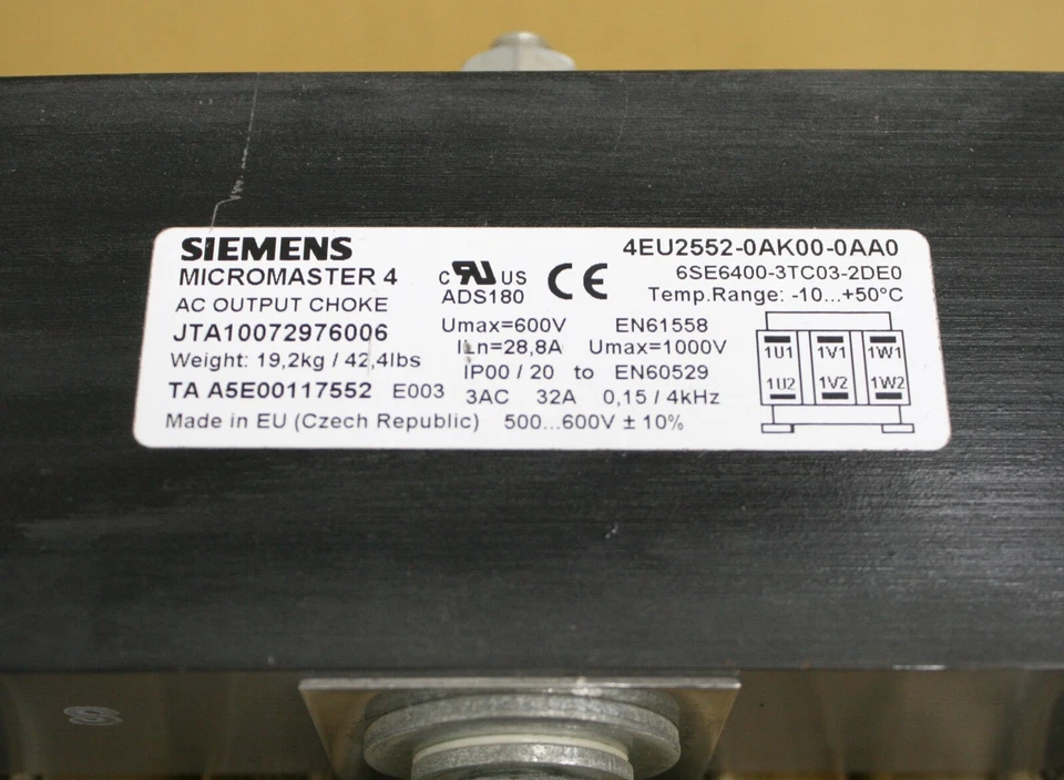 Siemens 6SE6400-3TC03-2DE0 MICROMASTER 4 OUTPUT CHOKE 500-600 V 3AC 32 A - Image 2 of 4