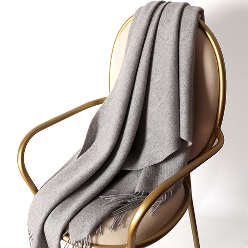 100% Cashmere Solid Color Heavyweight Fall Winter Scarf Pure Wool Warm Scarves - Picture 16 of 34