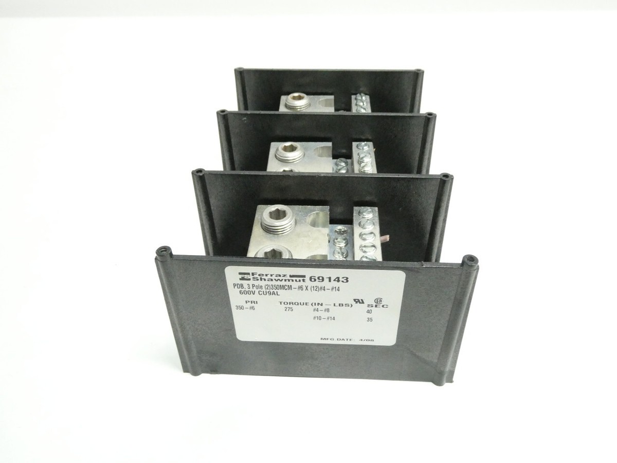 Ferraz Shawmut 69143 Power Distribution Block 3p 600v-ac | eBay Ferraz Shawmut 69143 Power Distribution Block 3p 600v-ac | eBay