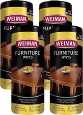 Wood Cleaner and Polish Wipes - 4 Pack (120 Wipes) - for Furniture to Beautify a