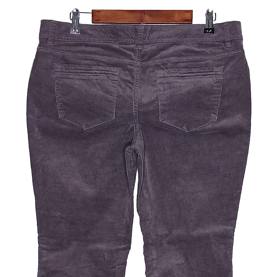 Sonoma womens modern fit straight corduroy pants sz 12 stretch solid gray taupe - Image 4 of 4