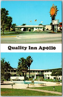 Quality Inn Apollo Titusville Florida Restaurant Lounge Swimming Pool Postcard