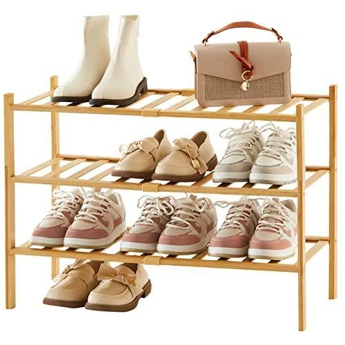 Large Bamboo Shoe Cabinet American Made Shoe Storage Rustic Shoe Rack Eco  Friendly Shoe Shelf Entryway Furniture 