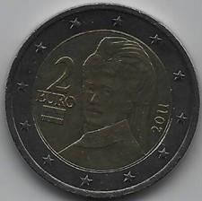  2 Euro  Kursmünze " Bertha von Suttner " 2011