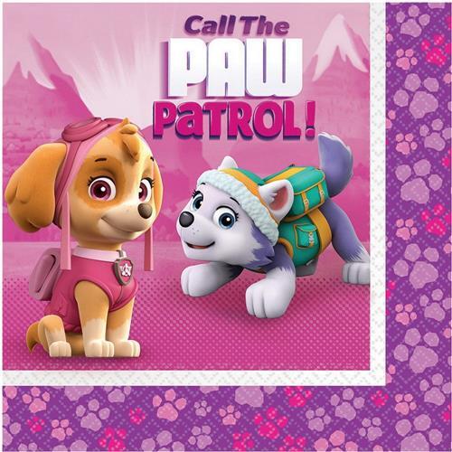 20 Servietten Pink Paw Patrol Paw Patrol Kinder Pink Lila Tischdeko 33X33Cm-image