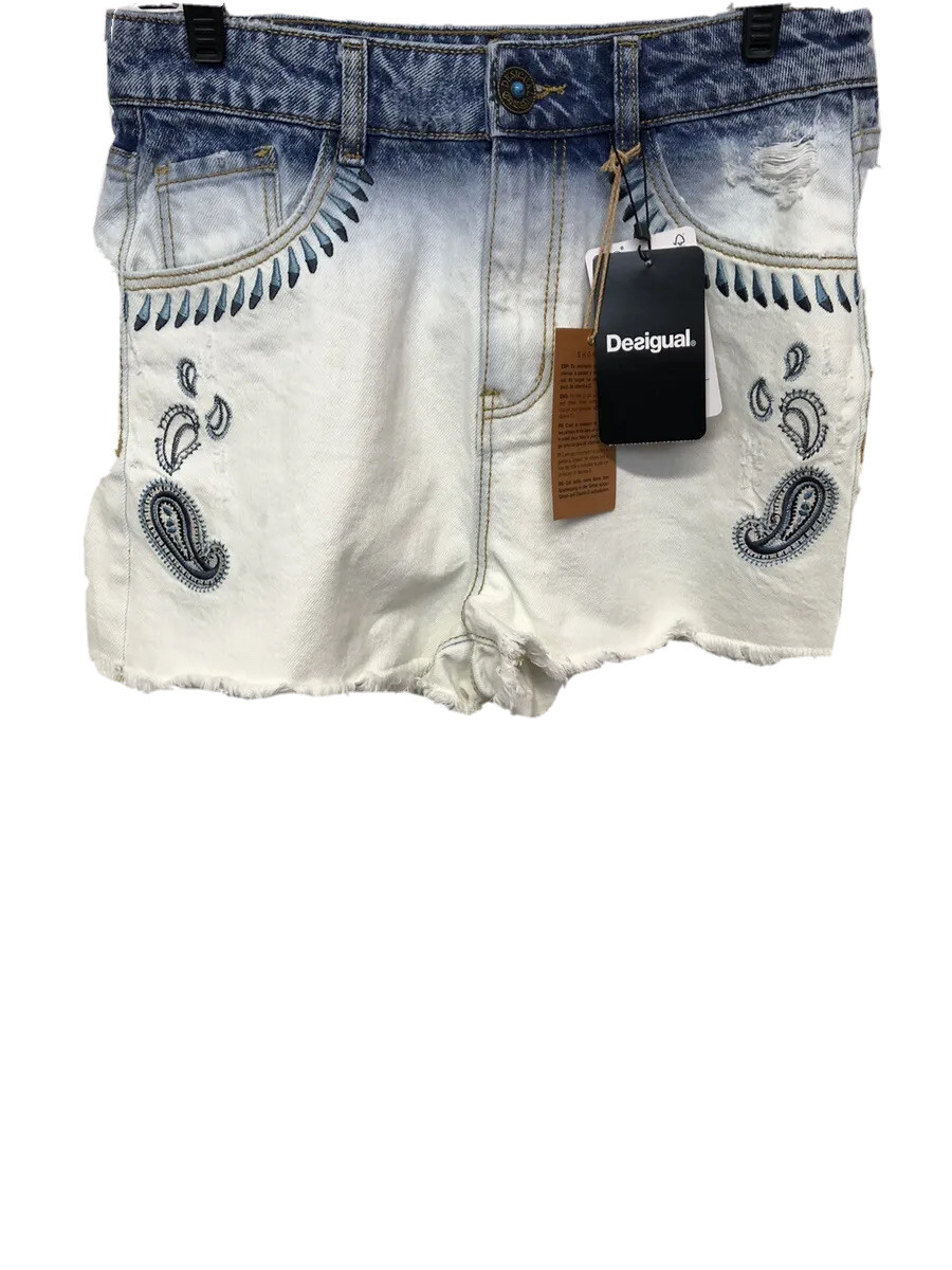 Short Femme Desigual - Taille 26 (XS) - Blanc En Jean - Neuf Avec étiquettes