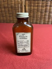 Vintage Upjohn Company Brown Glass Medicine Bottle Laxatonic Granules Kalamazoo 