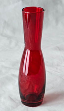 Mid century modern Scandinavian red art glass vase.