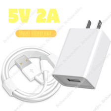USB Wall Charger Block Fast Charging Cable For iPhone 6 7 8 XR 14 11 12 13 14 SE
