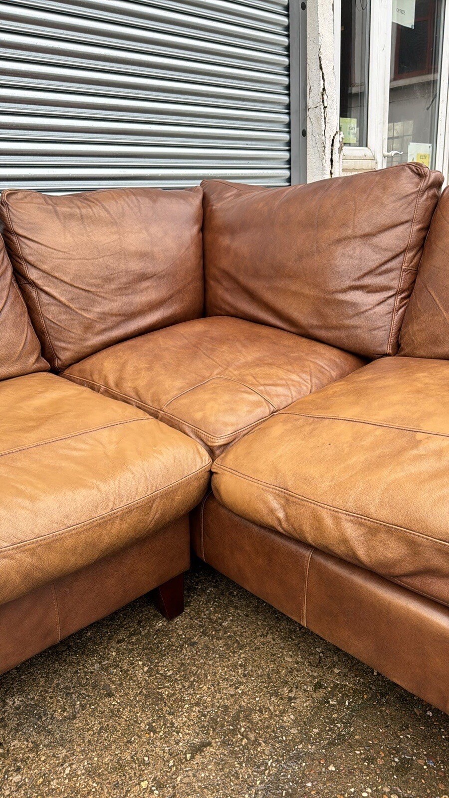 LAURA ASHLEY BASLOW BROWN LEATHER CORNER SOFA eBay