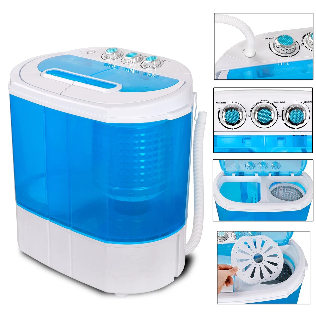 lightweight 10lbs Washer Portable Washing Machine Compact with Spin Cycle  Dryer