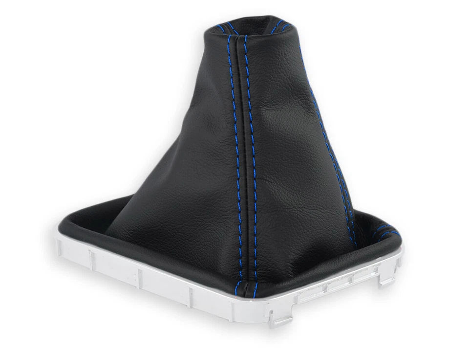 FOR OPEL ZAFIRA B GEAR SHIFT BOOT GAITER REAL LEATHER STITCH NAVY BLUE - Image 4 of 4