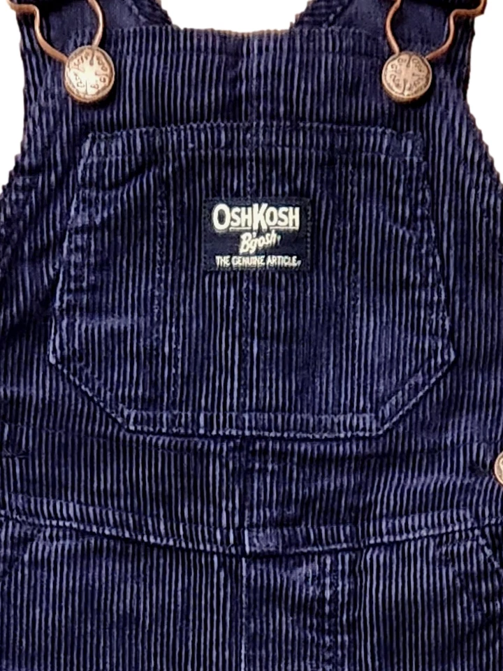 Mono OshKosh Infantil Niños Pana Azul con Puño a Cuadros Foto 2 de 2