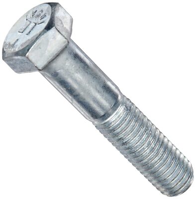 M6-1.00 x 60 mm PT DIN 931/ISO 4014 Hex Cap Screws 10.9 UNC Zinc Bake, 25 Pack