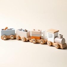 Wooden Train Set for Baby Toys with Numbers and Blocks Train Toy PCS for Toddle