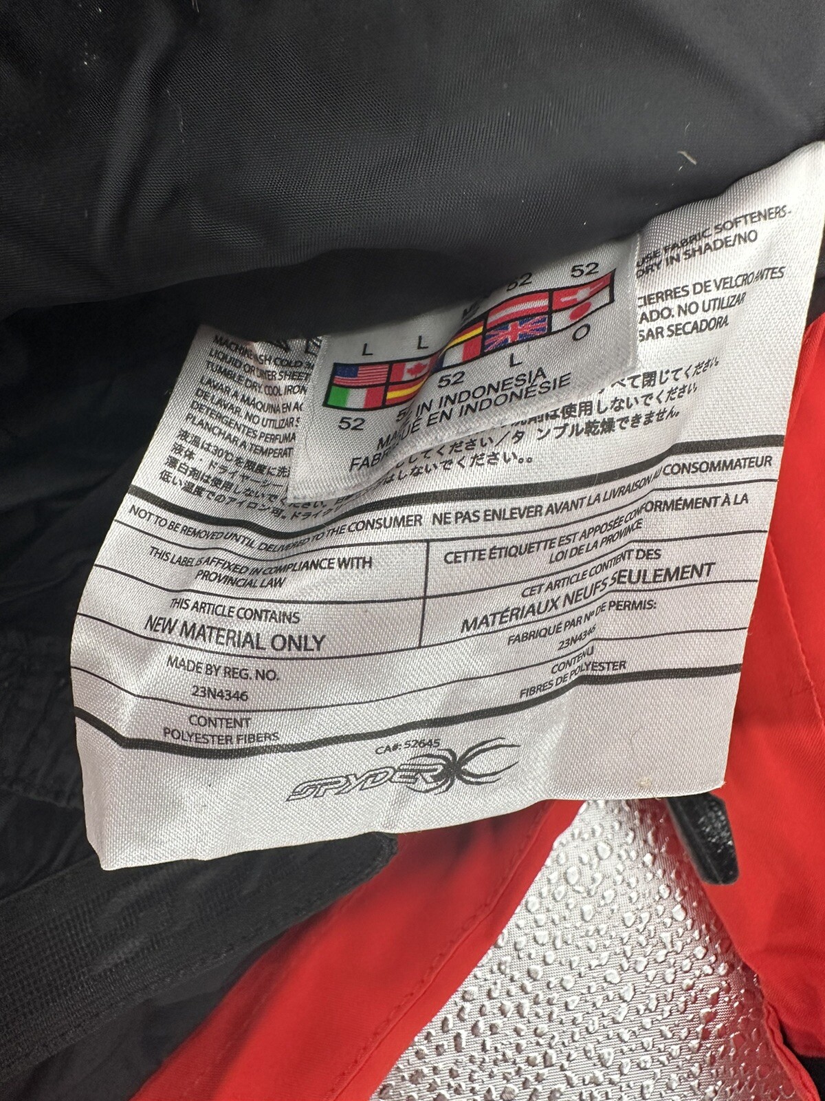 Spyder Men&rsquo;s Full Zip Ski Jacket Lined Thinsulate Red Size Large