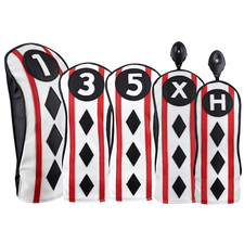 Majek Golf Clubs Poker Diamond Black Red White 1/3/5/X/H Fairway Wood Headcover