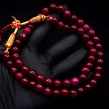 Okrągły kształt Pojedyncza nić Czerwony rubin 326,00 Cts Naszyjnik z koralików Biżuteria VK 32 E656