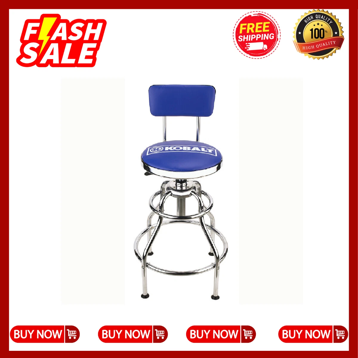 Kobalt Adjustable Hydraulic Stool Comfortable Mechanic s Seat for