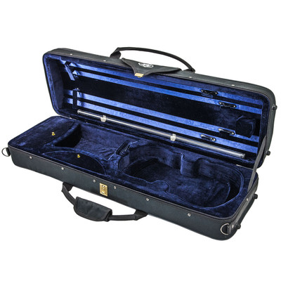 Deluxe Oblong 4/4 Violin Case (Blue)+Extras Four Bow Holders Lightweight