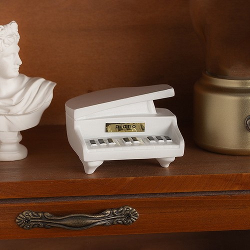Cat Playing Piano Statue Unique Decor Adorable Figurines for Home Office Desk - Picture 6 of 9