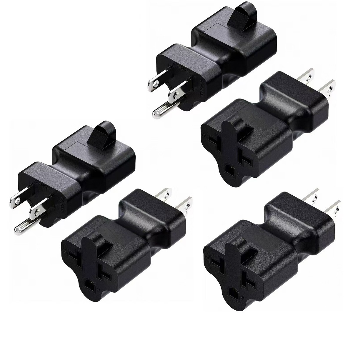 AC Power Adapter 5-Pack 4-in-1 S - 15A To 20A T-Blade Adapters For EV ...