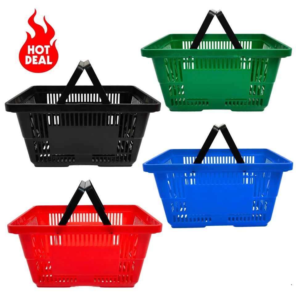 COMPLETE FIXTURE & FITTINGS LIMITED New Plastic Shopping Basket with handles Plastic Shopping Basket - 22L And 28L