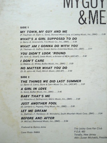 LESLEY GORE MY TOWN, MY GUY & ME VINYL LP RECORD ALBUM Mercury MONO MG-21042 - Picture 3 of 3