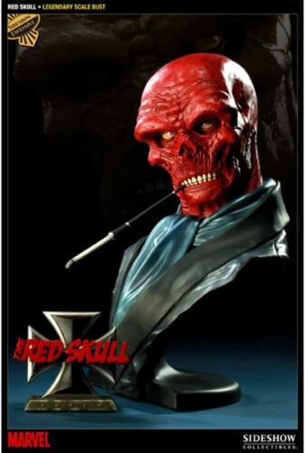 SIDESHOW EXCLUSIVE RED SKULL LEGENDARY SCALE BUST  125/150 NEW - Afbeelding 1 van 12