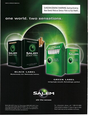 salem black label cigarettes Menthol Ultra Lights 100s Box - Pack Salem Cigarettes, Menthol, Box 20