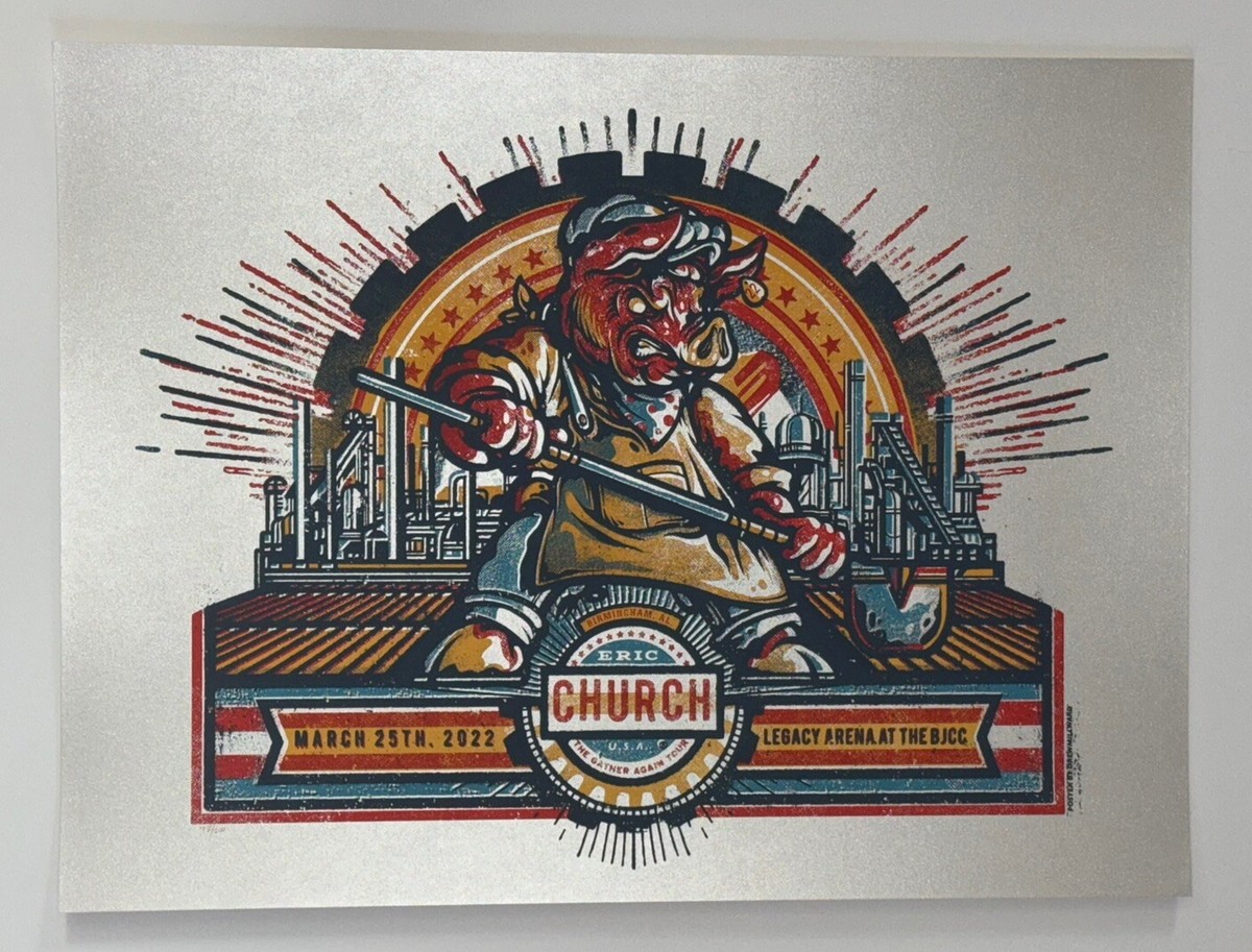 Eric Church Birmingham AL Poster 22 Choir Variant X/200 Millward