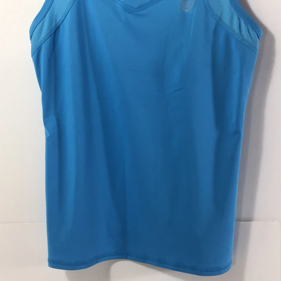 Camiseta sin mangas K-Swiss para mujer pequeña azul ventilada tenis fitness yoga correr Foto 3 de 4