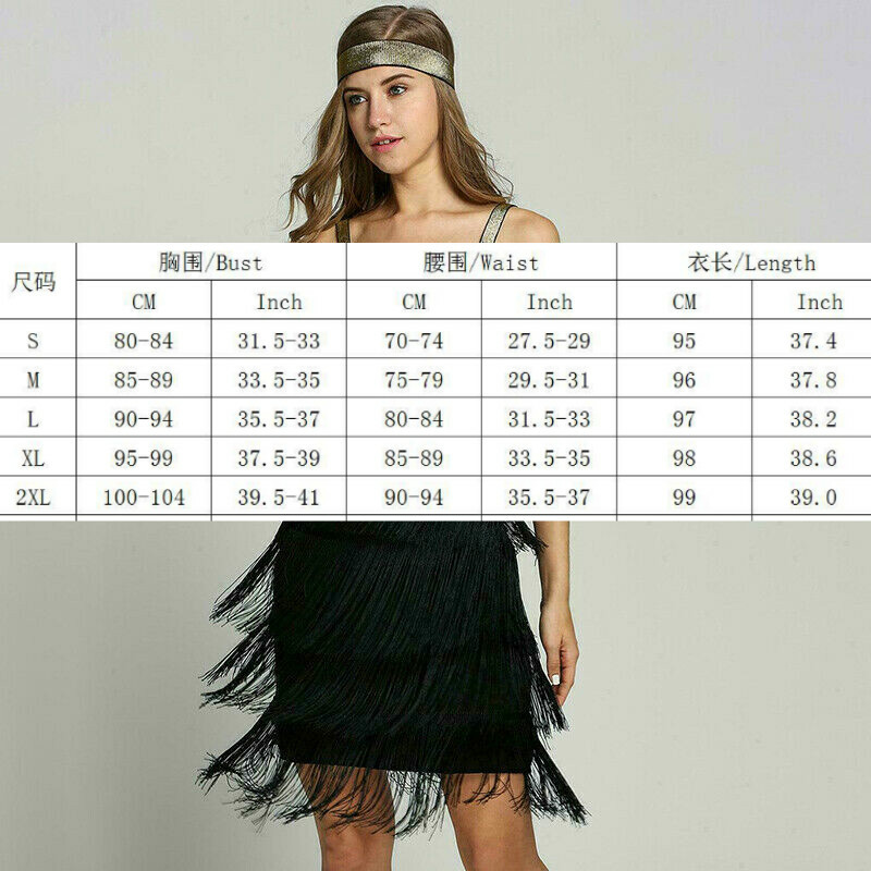 Image 6 - Women 1920s Sequin Tassel Fringe Dress Cocktail Party Evening Dance Slip Dress